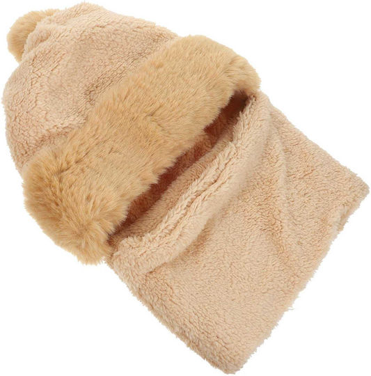 Winter Beanie Frauen Fleece Beanie Gestrickt in Braun Farbe