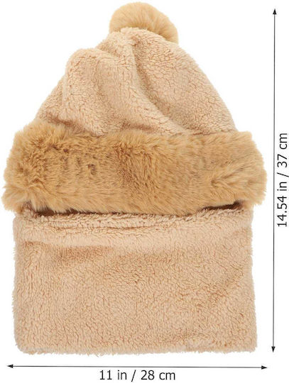 Winter Beanie Frauen Fleece Beanie Gestrickt in Braun Farbe