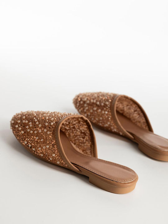 Flat Mules σε Καφέ Χρώμα