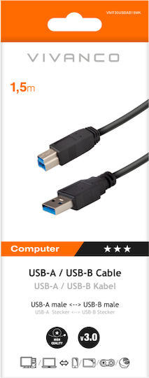 Vivanco USB 2.0 Kabel USB-A-Stecker - Schwarz 1.5m