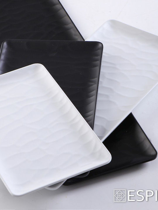 Espiel Wavy Matt Servierplatte aus Melamin Rechteckig Weiß 40x16cm