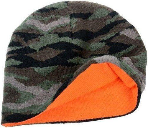 Beanie Unisex Wendbar Beanie Gestrickt in Orange Farbe