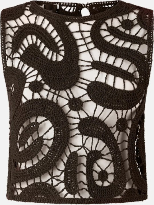Women's Crop Top Sleeveless Cacao/brown