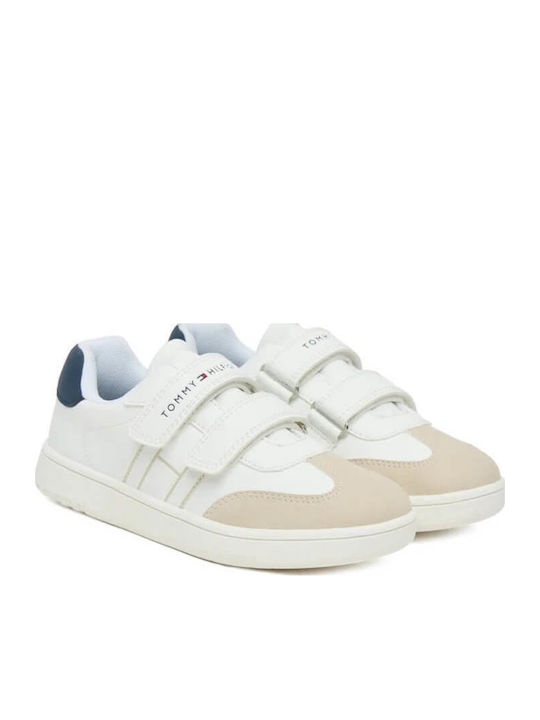 Kids Sneakers with Hoop & Loop Closure White
