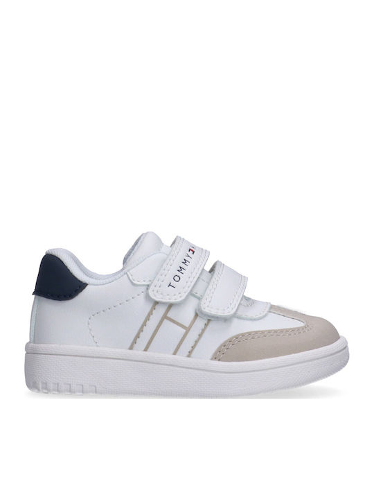 Kids Sneakers with Hoop & Loop Closure White