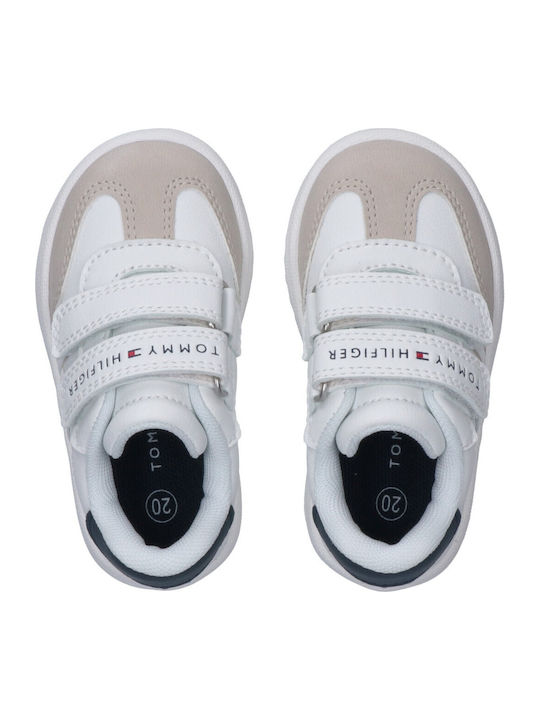 Kids Sneakers with Hoop & Loop Closure White