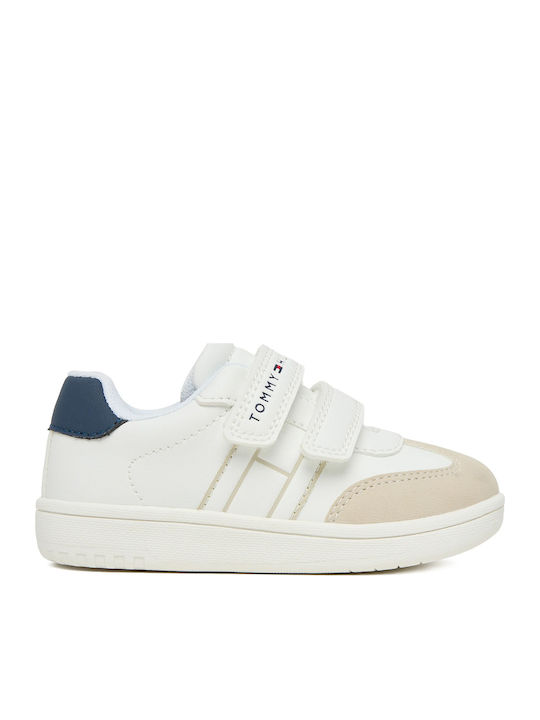 Kids Sneakers with Hoop & Loop Closure White