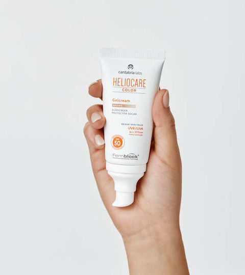 Cantabria labs Heliocare Color Gelcream Gel de Protecție Solară Față SPF50 cu Pigment Castaniu 50ml