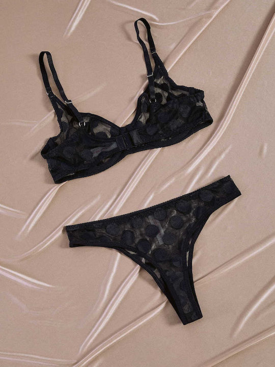 Celestino Damenunterwäsche-Set Mit Spitze Schwarz