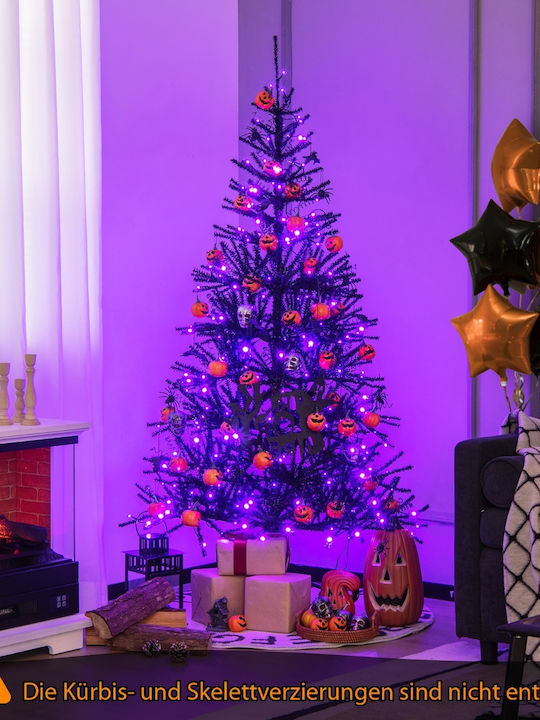 Costway Künstlicher Halloween Baum 183 Cm Mit LED Beleuchtung Dekoration Schwarz Cm24081de