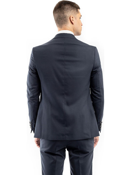 Men's Suit with Vest Slim Fit Navy