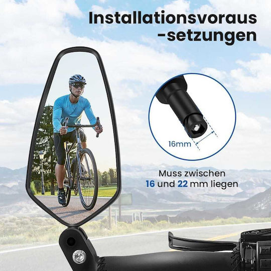 Bicycle Handlebar Mirror 360° Left & Right Black