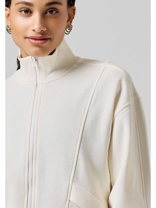 Γυναικεία Ζακέτα με Φερμουάρ White