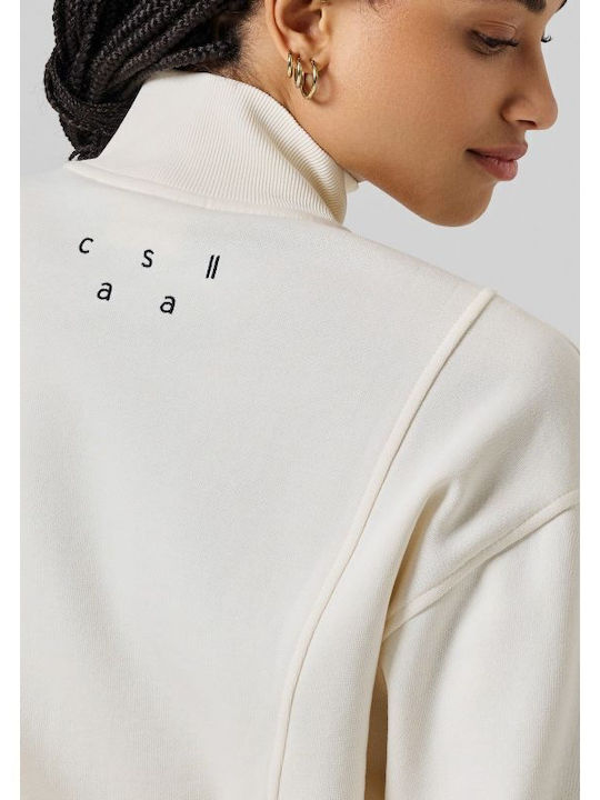 Γυναικεία Ζακέτα με Φερμουάρ White