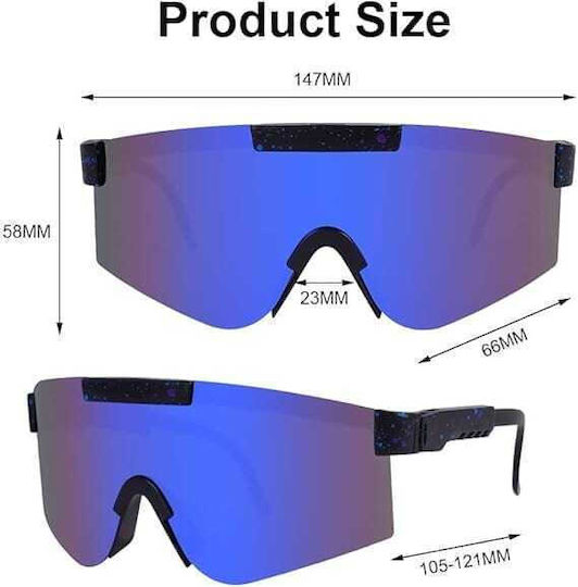 Ochelari de ciclism Sport cu Montură Albastru și Lentile Polarizat