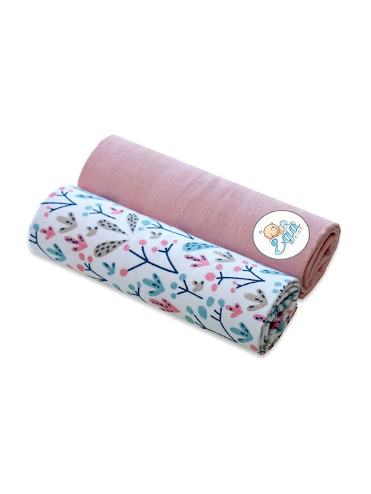 Ega Cotton Changing Pads Pink 60x80cm. 2pcs