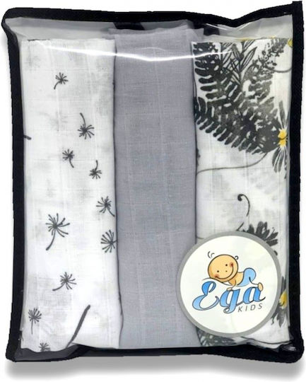 Ega Scutece din Bumbac Gri 60x80εκ. 3buc