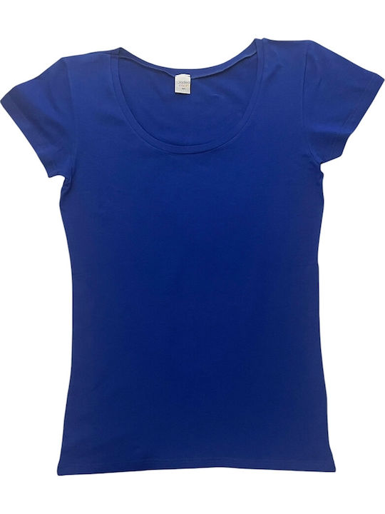 Kurzärmelig Blau Damen T-Shirt