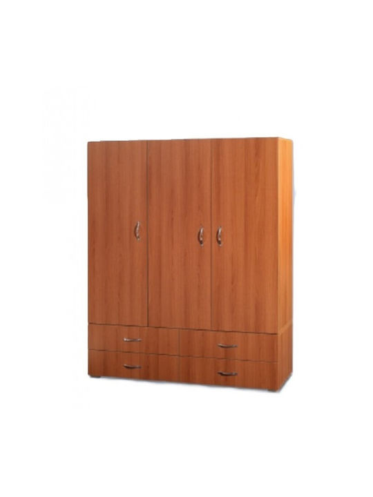 793 Τρίφυλλη Ντουλάπα Κερασί 135x46x183cm