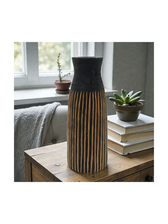 Decorative Vase Black 14x14x37cm