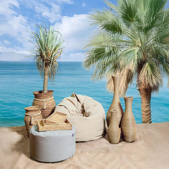 Fylliana Διακοσμητικό Βάζο Rattan Fl639 Γκρι Y70cm