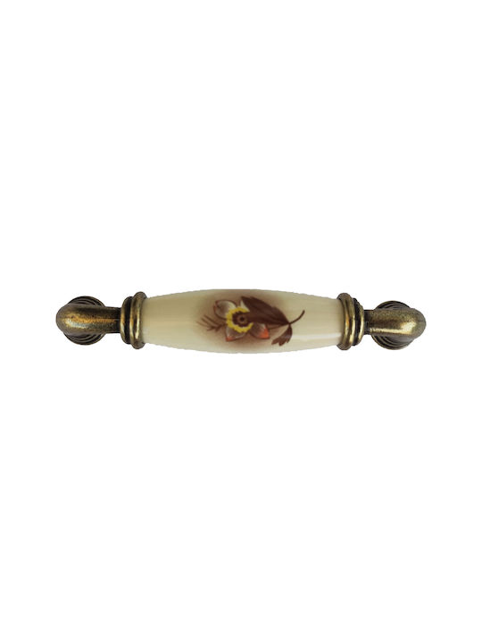 TMC Antique Handle Furniture made of Porcelain in Bronze Color with Center Distance 128mm 2020-40-128-196 1pcs