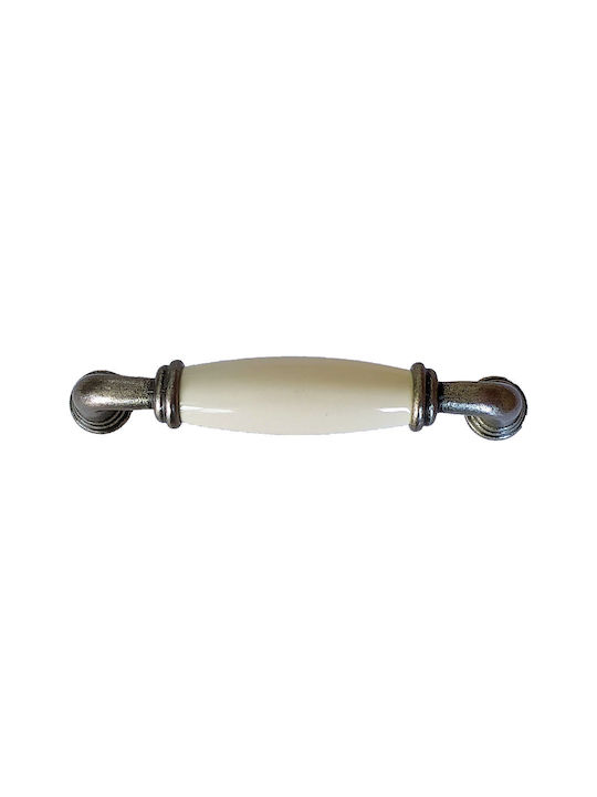 TMC Handgriff Möbelgriff aus Porzellan Beige Ø96mm (Zentrenabstand 96mm) 2020-80-96-KREM 1Stück