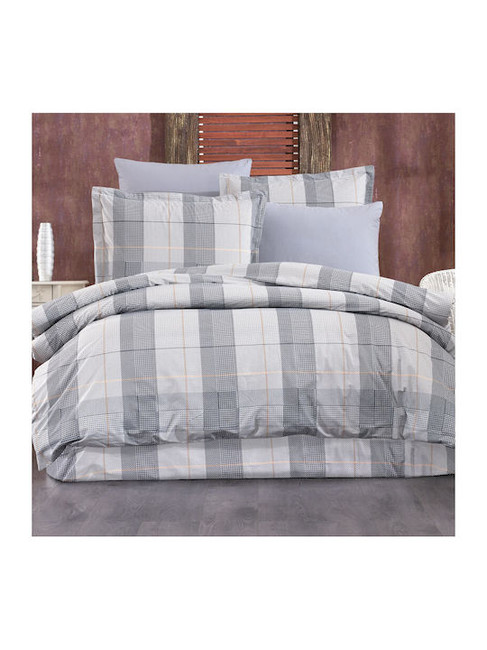 Dimcol Duvet Cover Cotton Single 160x240 Antigoni 339 Grey 339