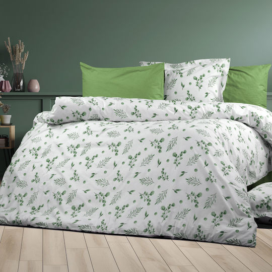 Dimcol Husă Pentru Pilotă 100% Bumbac Single 160x240 Myrto 351 Verde 351