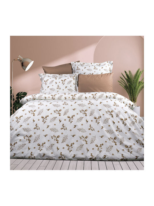 Dimcol Duvet Cover Cotton Single 160x240 Myrto 352 Beige
