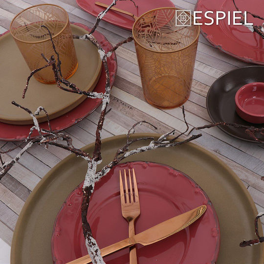 Espiel Essentials Servierschüssel Rund aus Porzellan Rot