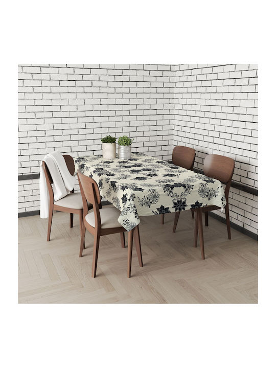 Hermia Tablecloth Ecru-black 140x180cm