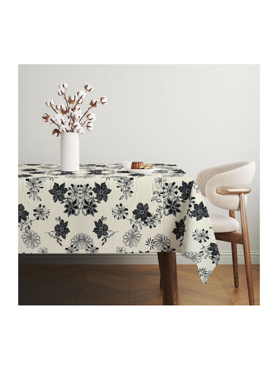 Hermia Tablecloth Ecru-black 140x220cm