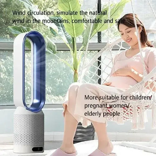 Ventilator Klingenlos 40W mit Fernbedienung Blau