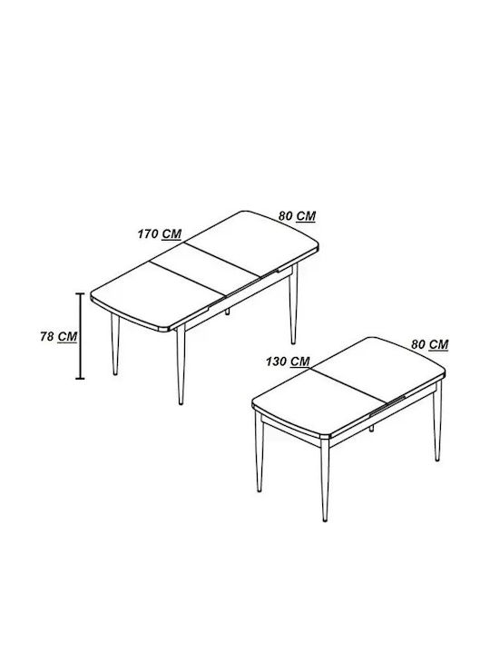 Set Mobilier Pentru Sufragerie Negru Model Marmură Scaune Maro