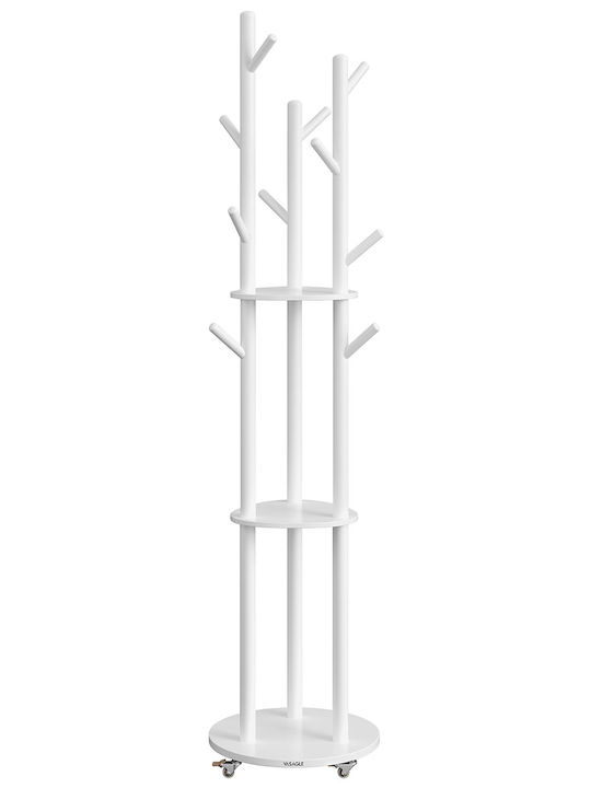 Vasagle Καλόγερος Ξύλινος Λευκός 40x40x175cm