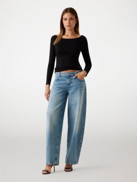 Damenjeans in Weit geschnittener Linie Winter Mist
