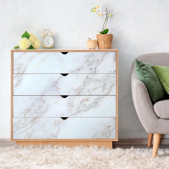 Autocolant Hârtie Tapet Marmură Albă 40cm X 300cm