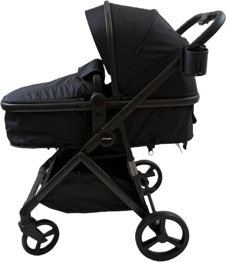 ForAll Fun Baby Star Adjustable 3 in 1 Baby Stroller Suitable for Newborn Black