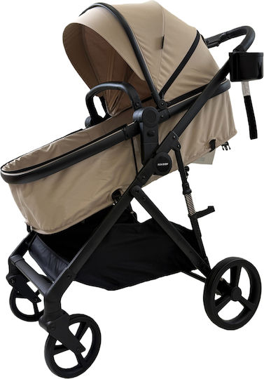 ForAll Fun Baby Star Verstellbar 3 in 1 Baby Kinderwagen Geeignet für Neugeborene Beige