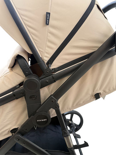 ForAll Fun Baby Star Verstellbar 3 in 1 Baby Kinderwagen Geeignet für Neugeborene Beige
