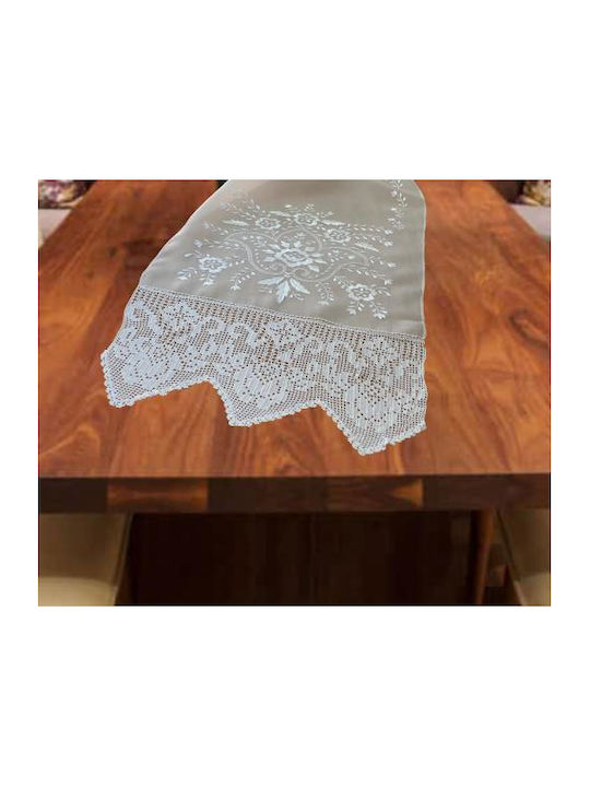 Linea Home Runner Silk with Embroidery Ecru 46x170cm