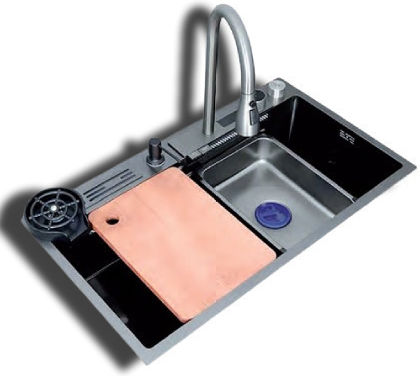 Domistyle LT7545BL Ένθετος Inox Μ75xΠ46cm Μαύρος Domistyle LT7545BL Ένθετος Inox Μ75xΠ46cm Μαύρος
