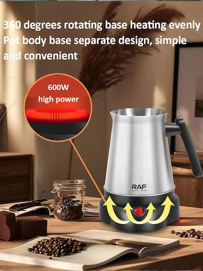 Raf Hoomei Ηλεκτρικό Μπρίκι 600W με Χωρητικότητα 600ml Λευκό