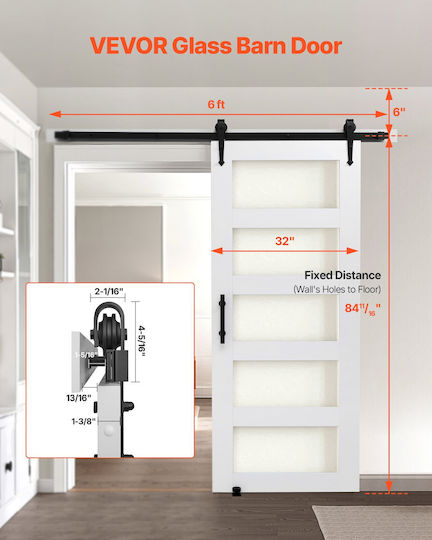 Συρόμενη Πόρτα Αχυρώνα Vevor 813 X 2134mm Πάνελ Mdf Υψηλής Αντοχής Γυαλί Πόρτα Αχυρώνα Σετ Εξαρτημάτων Αδιάβροχη Επιφάνεια Pvc Εύκολη Εγκατάσταση Πλαίσιο H Ομαλή Αθόρυβη Συρόμενη Σαλόνι Συρόμενη Πόρτα Αχυρώνα Vevor 813 X 2134mm Πάνελ Mdf Υψηλής Αντοχής Γυαλί Πόρτα Αχυρώνα Σετ Εξαρτημάτων Αδιάβροχη Επιφάνεια Pvc Εύκολη Εγκατάσταση Πλαίσιο H Ομαλή Αθόρυβη Συρόμενη Σαλόνι