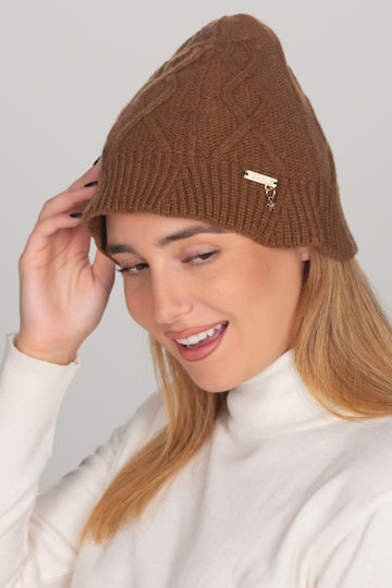Beanie Beanie Knitted in Brown color