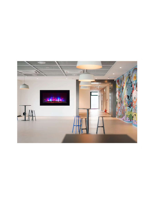 Hitense Wall Mounted Electric Fireplace 2000W 91x11.5cm Black