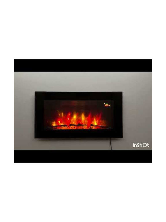 Hitense L.e.d Wall Mounted Electric Fireplace 2000W 73x11.4cm Black