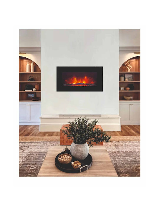 Hitense L.e.d Wall Mounted Electric Fireplace 2000W 73x11.4cm Black