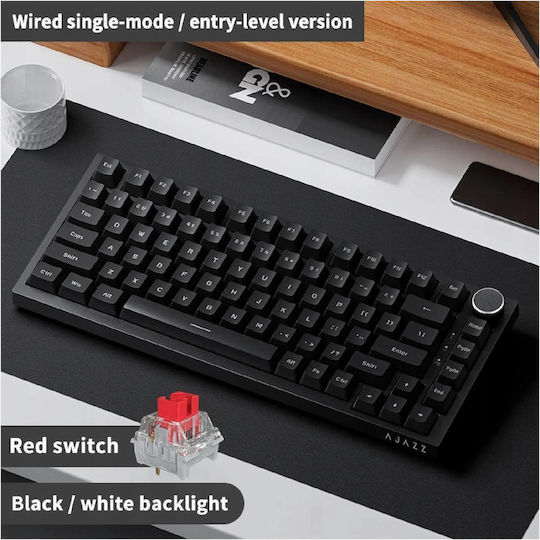 Ajazz AK820 Gaming Μηχανικό Πληκτρολόγιο 75% με Φωτιζόμενα πλήκτρα (Αγγλικό US)